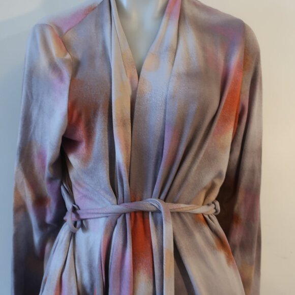 Womens Bumble Bella by Jill Martin Lavender Dreamy Watercolor Jersey Spa Robe M - Picture 4 of 11